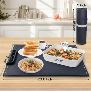 Foldable Silicon Food Warming Tray <strong>Electric</strong> Flexible Food Warming Mat Portable <strong>Heating</strong> <strong>Pad</strong> for Food - Product Image 2