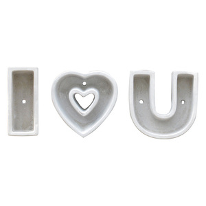 <span class=keywords><strong>Vaso</strong></span> per Piante Succulente in <span class=keywords><strong>Cemento</strong></span> Decorativo da Interno con Scritta 'I Love U' per Dropshipping - Product Image 1