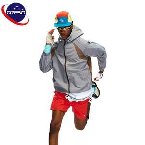 QZFSO Custom Streetwear <b>Lightweight</b> Mesh Zip up Windbreaker Breathable Quick-dry Polyester Sun Protection <b>Jacket</b> With Hood - Product Image 3