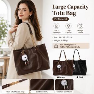 Bolso Tote con Correa de Cadena para Mujer, Bolso de Hombro de Moda, Bolso de Compras de Gran Capacidad para el Trabajo y Uso Diario - Product Image 1