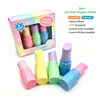 Craie de trottoir en forme de rouge à lèvres, 6 couleurs, sans poussière, grande craie non toxique, lavable, pour jeux en extérieur, jouet d'art et de dessin pour enfants, pour la vente en gros et la personnalisation