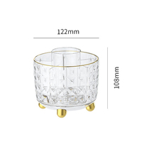 Porte-pinceaux de maquillage en acrylique transparent avec couvercle, organisateur rotatif en plastique PET pour le stockage des contenants de maquillage