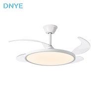 Ventilateur de plafond circulaire blanc de luxe pour chambre à coucher, 42 pouces, LED dimmable, moteur DC silencieux, vent naturel, coque en fer