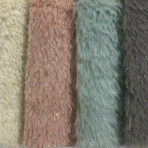 Pelliccia di coniglio finto in poliestere artificiale stile moda con tessuto di peluche in filo d'argento per giocattoli - Product Image 1