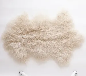 舒适柔软的羔羊毛皮动物蓬松的客厅门卷毛浴室动物毛皮蒙古羔羊毛皮地毯