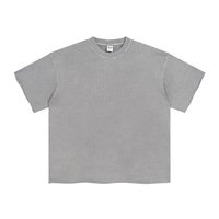 High Street T-shirt rétro pour hommes 305g Wash Water Spring Summer New Release Short-Sleeved Old Roll-Up Blank Design
