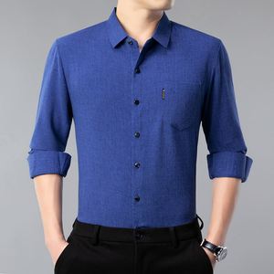 <span class=keywords><strong>Chemise</strong></span> en <span class=keywords><strong>lin</strong></span> à manches longues pour homme, printemps et automne, décontractée, couleur unie, sans <span class=keywords><strong>repassage</strong></span> - Product Image 4