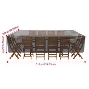 Couverture de meubles de Patio de jardin extérieur imperméable à la poussière <span class=keywords><strong>Protection</strong></span> solaire couverture de meubles de table de jardin noire - Product Image 3