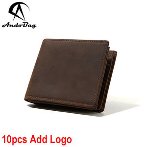 กระเป๋าสตางค์ AndoBag RFID แบบสั้นสำหรับผู้ชาย หนัง Crazy Horse สไตล์เรโทร กระเป๋าใส่เหรียญ หนังวัวแท้ กระเป๋าสตางค์แบบพับสองตอน ใส่บัตรได้ รุ่น 1406 - Product Image 1