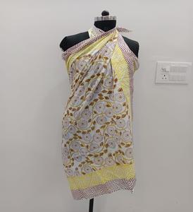 Pareo Premium Hecho a Mano con Estampado Artesanal, Talla Extra Grande, Moda Ética, Pareo de Algodón Orgánico, Pareo de Playa 100% Algodón - Product Image 2