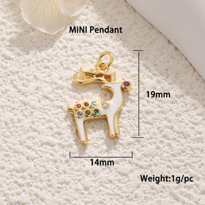 Ciondoli per Accessori <span class=keywords><strong>di</strong></span> Gioielleria in Oro 14K Smaltato Charms a Forma <span class=keywords><strong>di</strong></span> Calza <span class=keywords><strong>di</strong></span> Natale, Albero, Babbo Natale, <span class=keywords><strong>Fiocco</strong></span> <span class=keywords><strong>di</strong></span> <span class=keywords><strong>Neve</strong></span> per Creazione <span class=keywords><strong>di</strong></span> Collane e Bracciali - Product Image 6