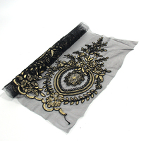 Vente en gros de dentelle brodée en tulle cordonnée YUGU YG-4389, couleur personnalisée, avec paillettes, 100% polyester, 27,5 cm, pour accessoires de robe