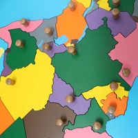 Matériel Pédagogique Montessori en Gros: Jouets Éducatifs de Géographie et de Comptage, Globe Puzzle Carte du Monde Afrique