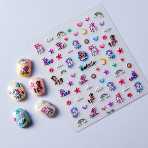 Pegatinas de Uñas con Diseño de Unicornio en 5D, Autoadhesivas, Material PET, 100 Piezas MOQ - Product Image 5