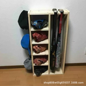 Étagère de rangement pour casquettes de baseball en bois, 5 niveaux, sur pied, pour équipement d'entraînement, style A B - Product Image 2