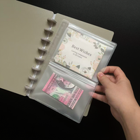 Pochettes transparentes en PP format A5 avec 8 pages intérieures perforées pour classeur, pochettes de rangement pour cartes photo