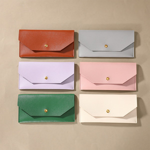 QIAN LI PU Faux Leather Wallet Card Holder ID Key Pouch Sunglasses <b>Case</b> <b>Makeup</b> <b>Brush</b> Storage Bag Gray Coffee Green Pink Beige - Product Image 3