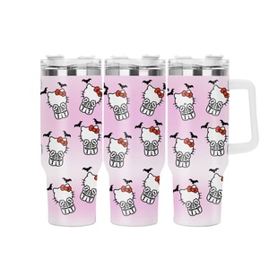 بسعر رخيص من المصنع مخصص Kt فيلم كرتون قط من الفولاذ المقاوم للصدأ 40 أونصة مج سيارة مع مقبض - Product Image 1