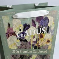 Sac en papier pour bouquet de fleurs, vente en gros, logo personnalisé, emballage, impression texturée avec poignée pour fleuriste, boutique de cadeaux, mariage