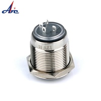 Sakelar tombol tekan tahan air SPST ON/OFF 1NO lampu simbol daya 12V Grendel 19mm