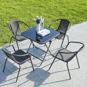 Meubles <span class=keywords><strong>de</strong></span> <span class=keywords><strong>jardin</strong></span> pliables d'extérieur Prix ​​bas Chaises et tables <span class=keywords><strong>de</strong></span> salle à manger en <span class=keywords><strong>plastique</strong></span> <span class=keywords><strong>de</strong></span> café avec parasol imperméable Pare-soleil - Product Image 5