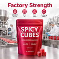 Bonbons épicés en forme de cubes, saveur pêche, sans gluten pour adultes, avec maca naturelle, muira puama et épimédium, 30 unités, 100g