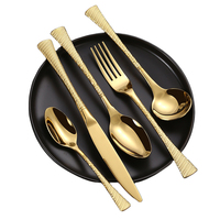 Écailles de poisson hôtel en acier inoxydable 304 ensembles de couverts couteau de table en or cuillère et fourchette ensembles de couverts dorés