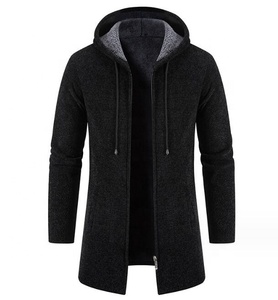 <span class=keywords><strong>Manteau</strong></span> d'hiver en peluche pour hommes avec capuche manches chaudes Cardigan épais grande taille veste décontractée <span class=keywords><strong>homme</strong></span> longue Parka vente en gros - Product Image 4