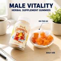 Bonbons gélifiés pour la vitalité masculine, personnalisés par OEM, à base de racine de maca et d'épimède, pour l'équilibre hormonal, l'énergie, le soutien immunitaire, naturels et végétaliens