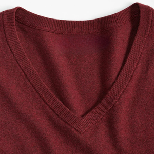 Pulls d'hiver à col en V tricotés à la main pour hommes, chauds, décontractés, doux, en mélange de laine, pull-over OEM ODM, toutes tailles - Product Image 3