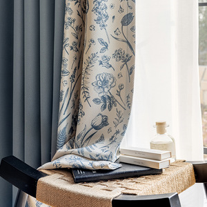 Rideau de fenêtre imprimé floral, rideau de salon, style français, rideaux occultants pour chambre à coucher - Product Image 2