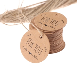 Blank <strong>Round</strong> Hang String Tag Vintage Kraft Paper Tag Cards DIY Bookmark Message Greeting Cards Small Product <strong>Labels</strong> - Product Image 3