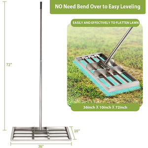JH-Mech <span class=keywords><strong>grand</strong></span> râteau en métal robuste et durable personnalisé de haute qualité pour surfaces au sol pour niveler la pelouse - Product Image 4