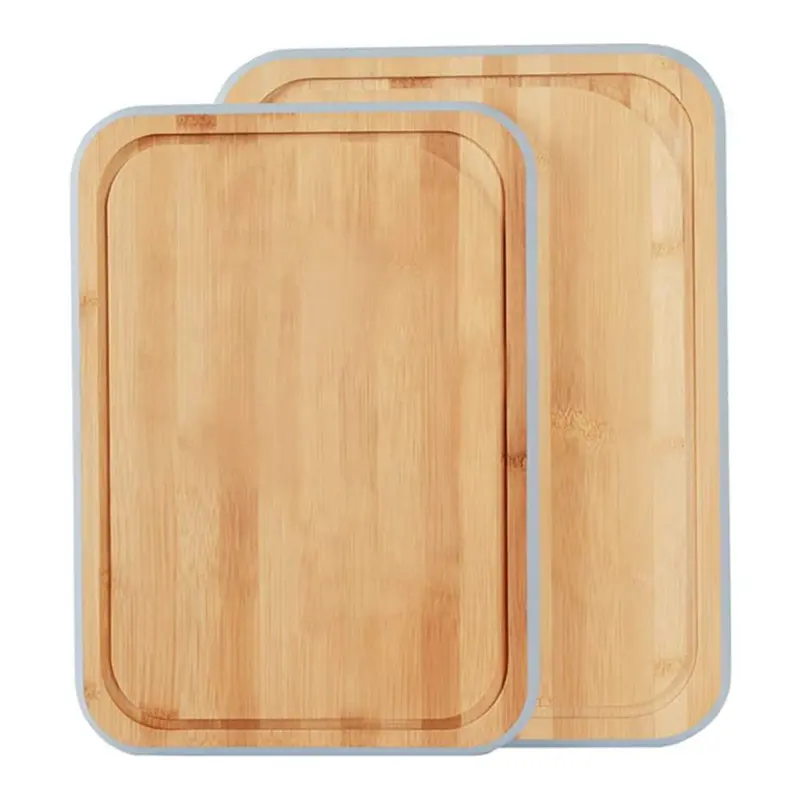 Tabla de cortar de bambú de cocina con logotipo personalizado Natural para verduras, frutas, carne