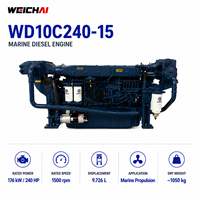 Moteur diesel marin SCDC Weichai WD10 série 240 ch 1500 tr/min WD10C240-15 pour bateaux de pêche et de transport