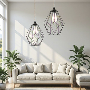 Lámpara colgante nórdica minimalista E27 de hierro negro para sala de estar y comedor - Product Image 3