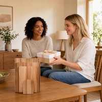 Acacia houten snijplank set van 3 met standaard, multi-formaat boekvormige houten snijplanken voor keukenvoorbereiding