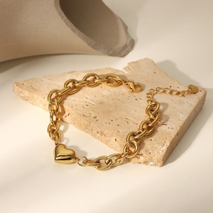 Ins Retro Women 14k Gold Chain <b>Bracelet</b> Stainless Steel Custom <b>love</b> Heart <b>Bracelets</b> for Mom - Product Image 2