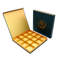 Boîte cadeau magnétique personnalisée avec logo pour le Ramadan, pour dattes et friandises |   Emballage alimentaire de luxe avec séparateurs pour baklava, chocolat et noix