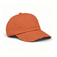 Gorra de béisbol de sarga de algodón desgastada de 6 paneles Four Seasons, color naranja, deportiva, ajustable, sin estructura, para golf, para adulto