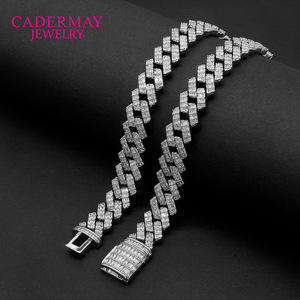 S925 Silver 8mm Moissanite Chain Necklace Micro Pave Everyday Wear Jewelry 7 8 18 20 22 24 Inch - Product Image 2