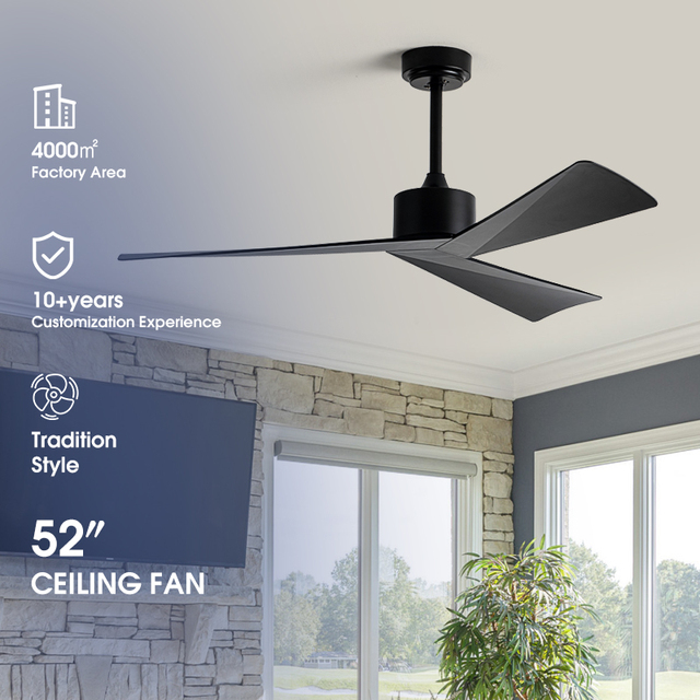 HSG Model 908 Bldc Modern New Design 52 Inch Ac Dc Best Ceiling Fan with Remote Control ABS 3 Blade