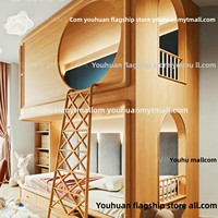 Lit superposé multifonctionnel en bois massif pour enfants, personnalisable pour toute la maison, idéal pour petit appartement, avec échelle