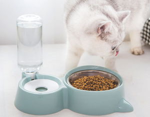 Distributeur d'<span class=keywords><strong>eau</strong></span> pour animaux de compagnie semi-automatique en plastique écologique <span class=keywords><strong>à</strong></span> <span class=keywords><strong>prix</strong></span> d'usine, recharge avec bouteille et bol 2 en 1 - Product Image 5