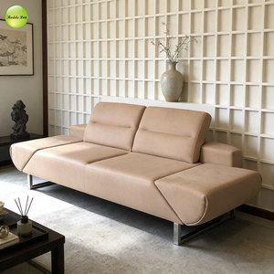 Divano Letto Multifunzione Salvaspazio in Tessuto/Pelle con Poggiatesta Regolabile e Gambe in Metallo per Soggiorno/Corridoio/Hotel/Appartamento - Product Image 3