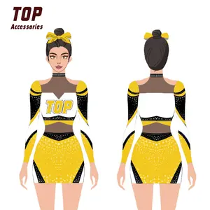 Ensembles d'entraînement d'équipe de Cheer personnalisés Survêtement d'entraînement de Cheer par sublimation Uniformes de Cheerleading pour enfants et adultes