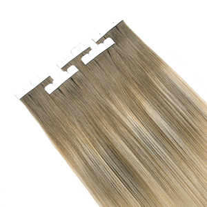 Extensiones de cabello Remy chino 100% al por mayor, con cinta adhesiva, cutícula alineada, doble densidad, sin caída, color claro, cabello liso natural. - Product Image 5