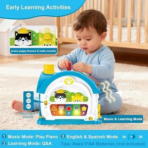 Jouet éducatif Montessori Maison musicale bilingue - Jouet interactif parent-enfant pour bébés et enfants avec miroir et apprentissage phonétique - Product Image 3