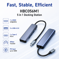 Station d'accueil USB-C 5-en-1 avec HDMI 4K+60Hz, PD 100W, 3x USB 3.0, boîtier en aluminium