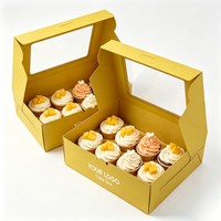 Scatola per Imballaggio di Dolci e Pasticcini da Asporto, Confezione per Cupcake all'Ingrosso, Scatola per Biscotti e Mini Cupcake con Stampa a Inchiostro di Soia